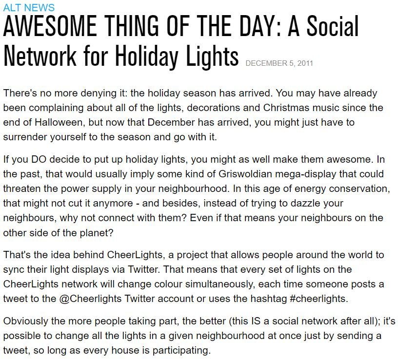AWESOME THING OF THE DAY: A Social Network for Holiday Lights