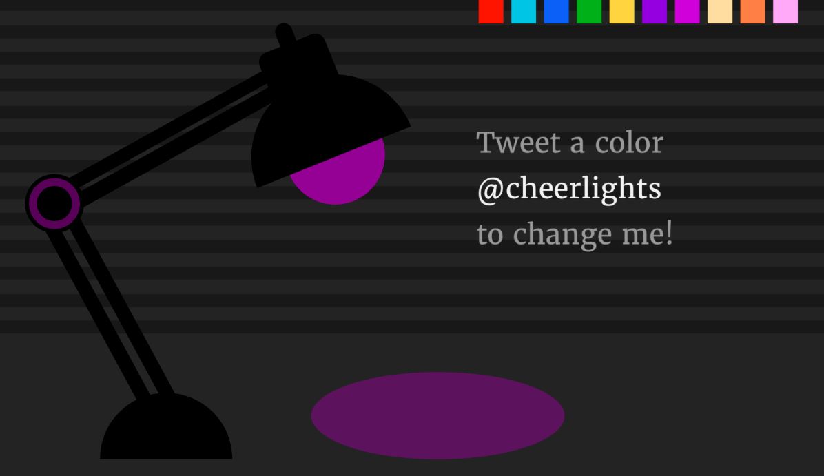 JavaScript CheerLights Lamp by @LizMyers