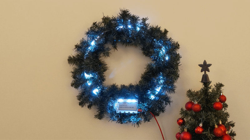CheerLights Holiday Wreath with the Adafruit MagTag
