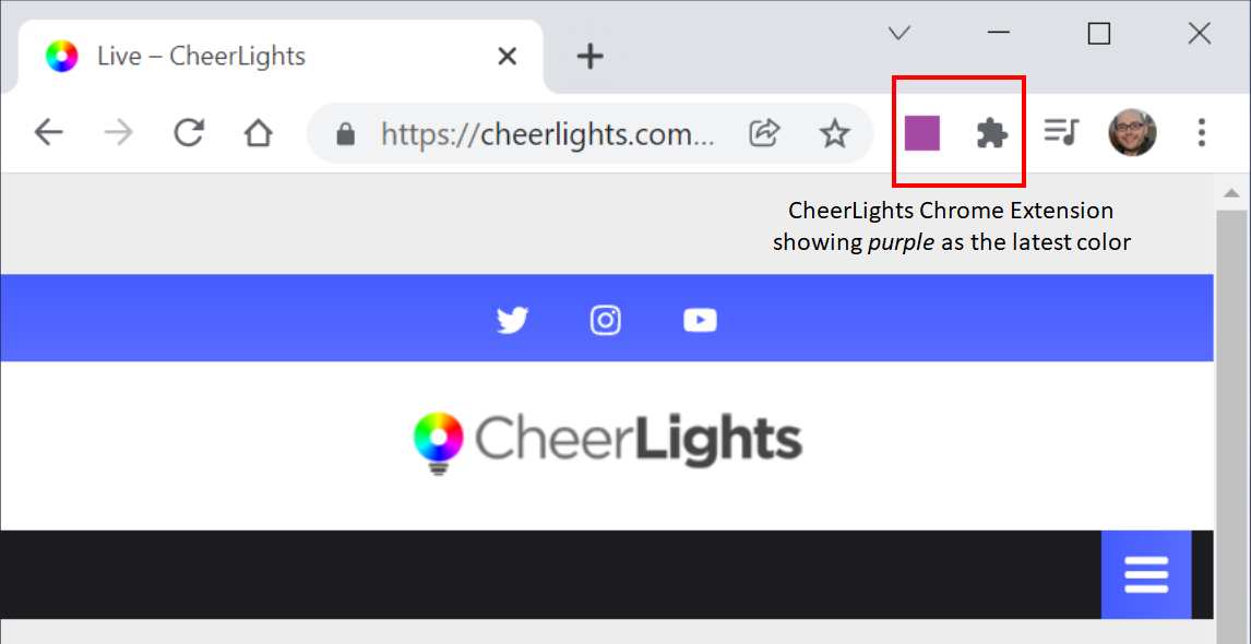 Add CheerLights to your Chrome Web Browser
