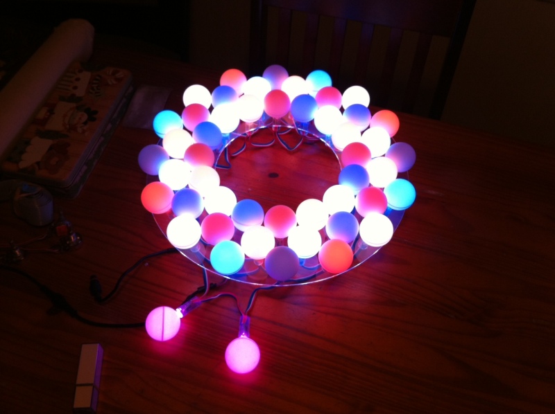 LED Holiday Wreath Connected to CheerLights