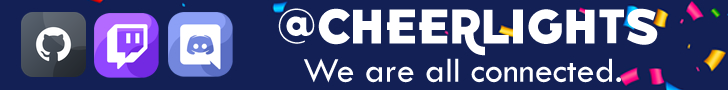 CheerLights on GitHub, Twitch, and Discord. We are all connected.
